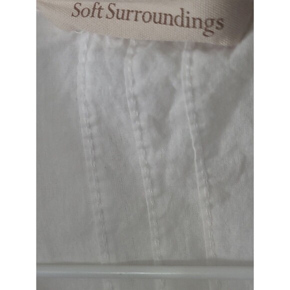 SOFT SURROUNDINGS Tunic Shirt Women L White Embroidered 3/4 Sleeve Boho Peasant - Picture 6 of 12